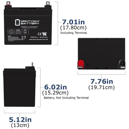 Mighty Max Battery 12V 35AH SLA Replacement Battery for Excel U-1 MAX3949407